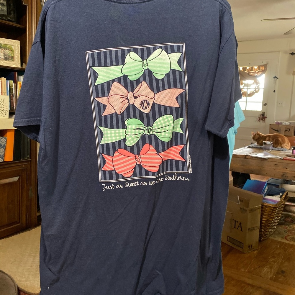 Blue bow tie tshirt